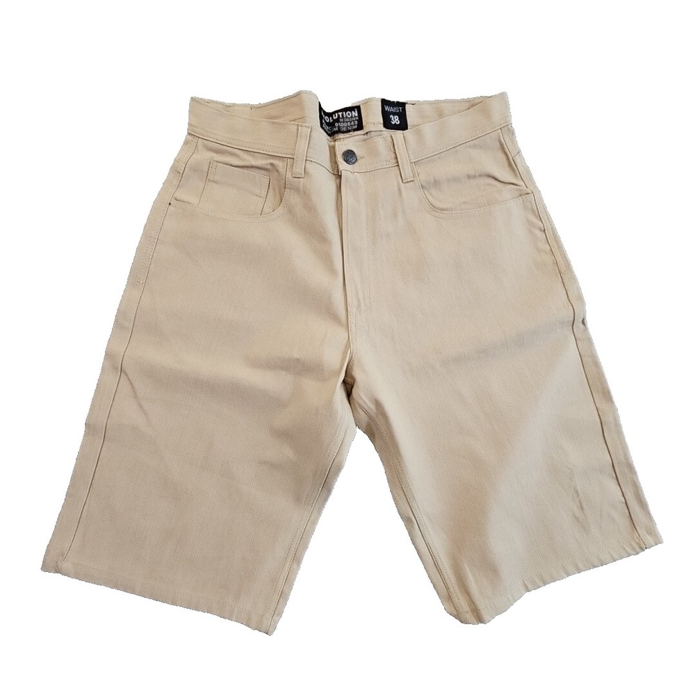 Evolution in Design Premium Denim Shorts Mens 38 Tan Chino 5 Pocket 16 Inseam